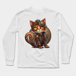 Steampunk Cat cat Long Sleeve T-Shirt